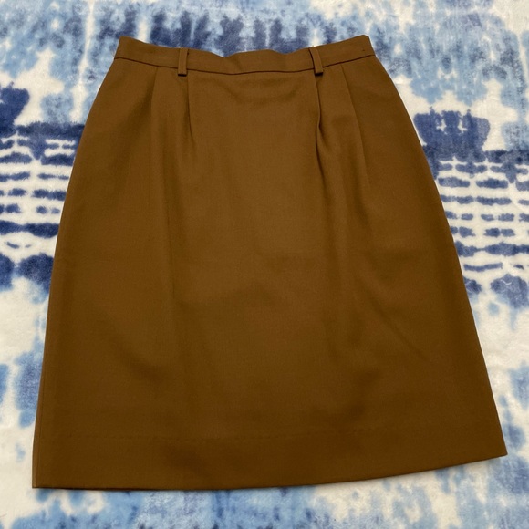 Vintage JH Collectables Tan 100% Pure Wool Skirt Size 8P 🍁🍂 Made in USA - Picture 2 of 7